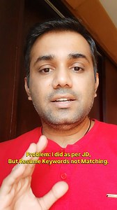 Problem: I did my current work as per job description, but resume keywords not matching as per Job Description or what role demands. Solution: First check keywords are there in your resume or not? Then alter your resume accordingly and apply. 99.99% chances are there to get shortlist. #ResumeHacks #linkedintips #NaukriTips #optimization #jobs How to do resume optimization | Automation By Saumil Patel