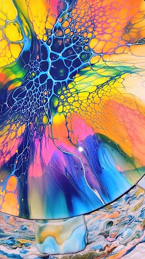 Incredible Sunrise Captured on Canvas! #relaxingart #acrylicpour #bloomtechnique #sunrise | Vanessa Neal Acrylic Art