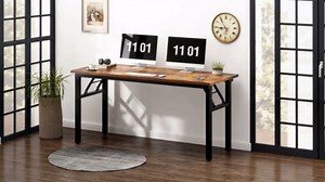 Need 55 inches Folding Computer Desk Office Desk Folding Table with BIFMA Certification Computer Table Workstation,White Black AC5DB-140