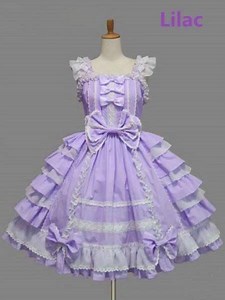 Sweet Lolita Dress Jumper Skirt 👗👗, with Lace Bow and Ruffled Layers, which color is yours? 💕💕 | Lolita Fashion Clothing