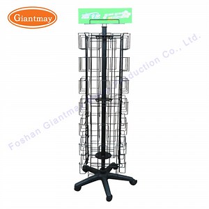 [Hot Item] Metal Wire Floor Spinner Gift Card Rack Display Rack for Christmas Card