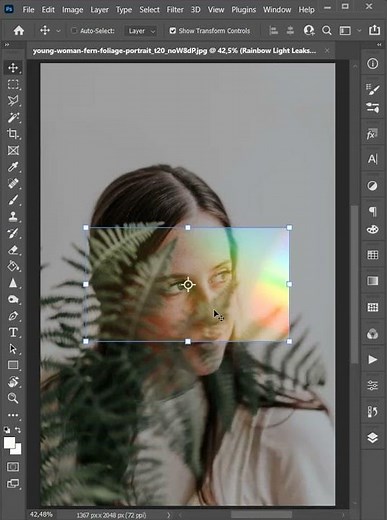 Rainbow Light Leaks Overlays Photoshop. Rainbow Lights, Prism Flares, Action. How to Work.