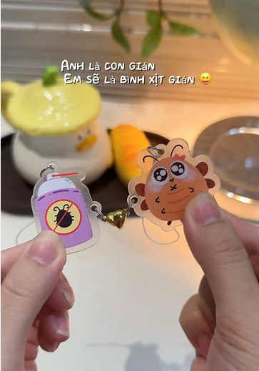 Móc khóa con gián dễ thương — ý tưởng móc khóa đôi đẹp