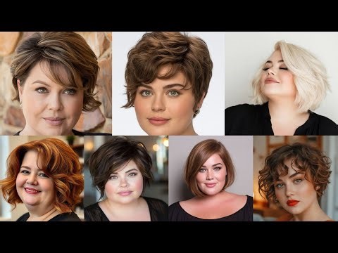 Flattering Short Haircuts and hairstyles for Plus Size Round Faces Women 2026