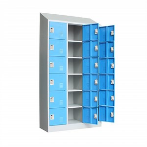 [Hot Item] Industrial Metal Roof 18 Door Blue Lockers School Gym Storage Cabinet Factory Employee Steel Storage Lockers with Lock
