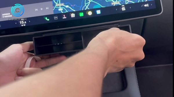 CusDusk Tesla Model 3 Model Y Under-Screen Storage Organizer, Non-Slip Storage Box Center Console Car Storage Organizer No Adhesive Car Interior Accessories