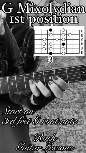 G mixolydian mode 1st position guitar lesson #mixolydianscale