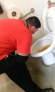 Guy puking from food poisoning