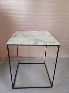 [Hot Item] Natural White Black Marble Top Side Table Rectangle for Bedroom and Sofa