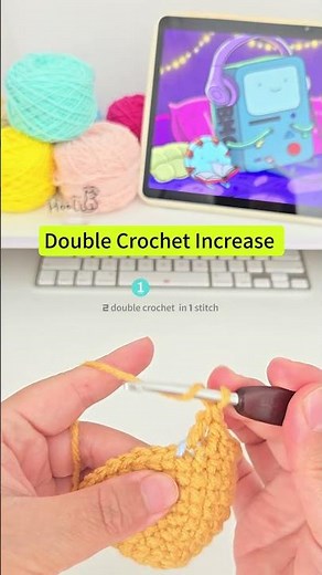 Double Crochet Increase·DC INC (tutorial for beginners) #crochet #crochettutorial #2dc #dcincrease