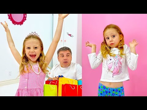 Nastya and dad are going to buy new outfits