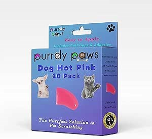 Purrdy Paws Soft Nail Caps for Dog Claws HOT Pink Jumbo