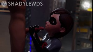 Helen Parr Rooftop Handjob (Grey Suit)