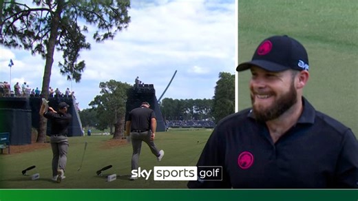 Tyrrell Hatton makes birdie despite angry tee shot reaction!