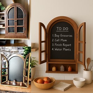 Arched Chalkboard Shelf With Doors - Etsy