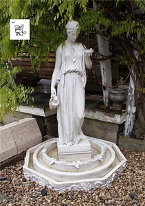 [Hot Item] Outdoor Beautiful Lady Statue White Marble Stone Water Fountain Mfwg-28
