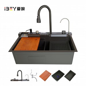 [Hot Item] Multi Function 304 Stainless Steel Kitchen Sink with Waterfall Design