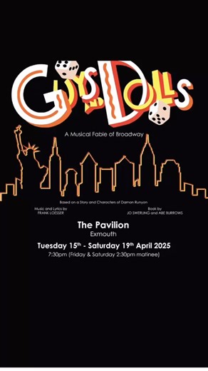 🎭🎭 Guys and Dolls 15 to 19 April £19 adults £12 children 🎭🎭 Centre Stage Exmouth | Exmouth Pavilion