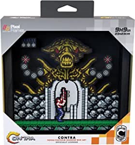 Pixel Frames: Contra - Alien Boss - 3D Shadow Box - Framed Decor for Wall, Home, Shelf Display, Game Poster Art Collectibles, Boys Girls Teen Gaming Room Decoration
