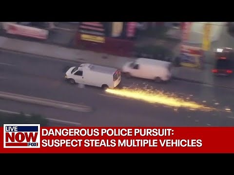 Police chase suspect steals multiple vehicles during pursuit near Los Angeles | LiveNOW from FOX