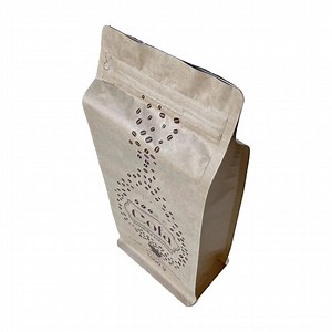 [Hot Item] Custom Kraft Paper PLA Square Bottom Resealable Ziplock Coffee Packaging Bag