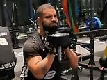 Drake shows off his muscles while working out 10 weeks after having an operation