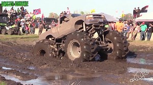 Huge S10 trying to creep his way through the Bounty Hole! Watch the full video https://goo.gl/1rykrB | Mega Mud Trucks