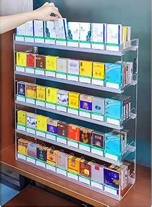 Store Display Shelves, Wall Mounted Cigarette Showcases Rack, Auto Cigarette Pusher Cigarette Display Holder, Acrylic Rectangular Cigarette Case Holder ( Color : Clear , Size : 37.5x28.4x69cm )