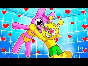 Sprunki SIMON Met HER CRUSH At Their Pool Party! Spunki Roblox