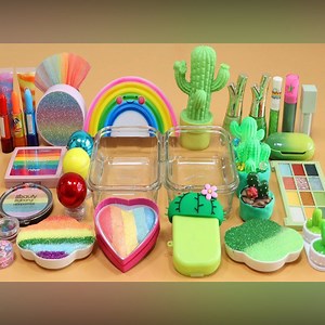142K views · 1.7K reactions | Mixing Rainbow vs Cactus - Eyeshadow and Makeup, parts, glitter Into Slime! Satisfying Slime Video | Luxury Cosmetics | Facebook