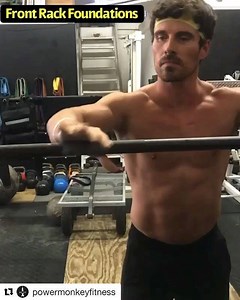 #Repost @powermonkeyfitness ・・・ Squat Tip! Use your front squat as a front rack mobility assessment and training tool. The weight performed is less important than the principles needed to transfer into better cleans, thruster, and all shoulder to overhead movements. The front squat is one of the most effective ways to strengthen the core, upper back, and front support for many barbell movements! Try these quick tips from coach @mikecerbus and tag a friend that needs help! Volume up to hear some 