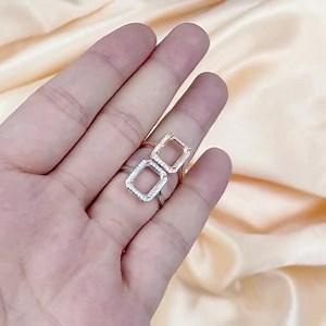 8x10mm Rectangle Halo Prong Ring Settings,solid 925 Sterling Silver Rose Gold Plated Ring,art Deco Ring,diy Ring Supplies 1294655 - Etsy UK