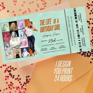 Personalized Eras Poster Ticket Invitation: Custom Era Themed Party Invite for Birthday Girl, Showgirl Era (digital Download) - Etsy Australia