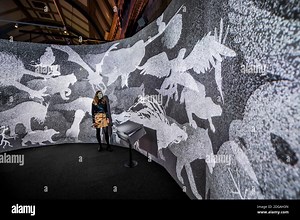 London, UK. 8th Dec, 2020. EMBARGOED TILL 00.01 09 Dec 2020 - A video mural in the last room - The Natural History Museum previews Fantastic Beasts™: The Wonder of Nature. A new exhibition which opens to the public on 9 Dec. Showing a world of legendary beasts and the links between natural world animals and their fictional Wizarding World counterparts. Credit: Guy Bell/Alamy Live News Stock Photo - Alamy
