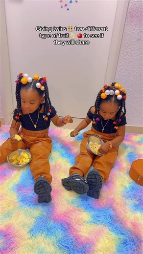 3.7K views · 354 reactions | Giving twins ‍♀️ two different type of fruit   to see if they will share treasure & Trisha twin | treasure & Trisha twin | Facebook
