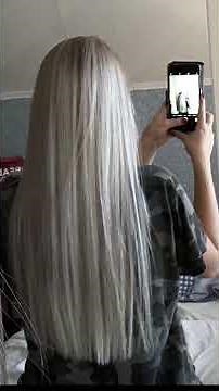 Silky long blonde hair play/brush/braid