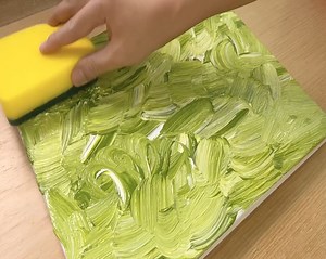 Drawing an Olive Green Forest / Acrylic Painting Technique | Painting Skills