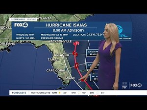Hurricane Isaias forecasted to become a Category 2 hurricane