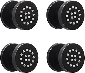 HOMEDEC 2inch Round Shower Body Spray Jets, Brass Showerhead Shower Jets Massage Spa Body Sprays Shower Nozzle Wall Mount, 4PCS, Oil Rubbed Bronze