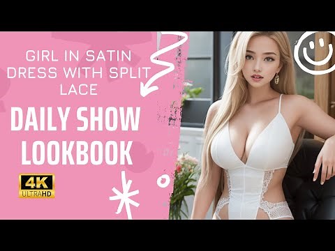AI LookBook: Stylish Girl in Satin Dress with Split Lace | AI Art, Fashion, Satin Dress Lookbook