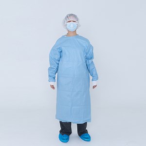 [Hot Item] Disposable Gown Waterproof Wood Pulp Spunlace Surgical Gowns Disposable SMS Patient Gown