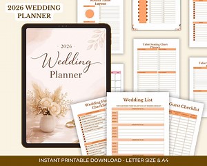 2026 Wedding Planner Book, Bride Organizer Journal, Engagement Gift, Bridal Shower Present for Her - Etsy