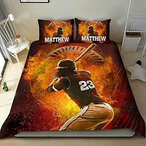 Baseball Quilt Bedding Queen Vintage Boys Baseball Bedding Set Twin Bedding Set for Kids Girl Boys (Baseball 1)
