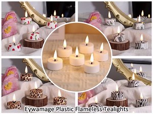 Magnetic Charging Flameless Tea Lights with Remote - 12PCS Realistic LED Candles with Flickering Flame Effect White