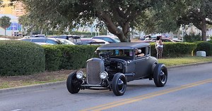 hot rodded blacked-out Model A Ford coupe | Samspace81