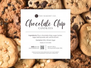 Cookie Cottage Food Label Template, Editable Cookie Ingredients & Allergen Label, Custom Cookie Label Sticker, Canva Printable - Etsy Canada