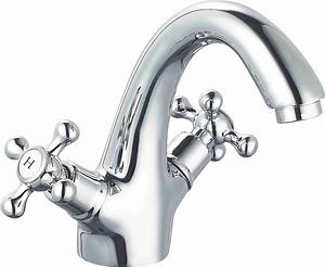 [Hot Item] Double Handle Wash Basin Faucet Chrome Bath Hot and Cold Shower Faucet Mixer