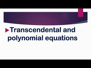 transcendental and polynomial equations