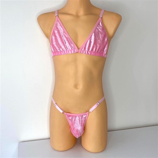 Sissy Bra and Panty Sets, Velvet Bra for Transgender Men, Sissy Pink Bra AA Cup for Men, Male Lingerie, Adult Sissy Bra - Etsy