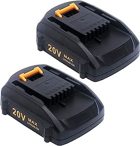 Upgraded 2 Pack 20V 2.0Ah Replacement for Worx 20V Battery WA3520 MAX Lithium ion WG151s WG155s WG251s WG540s WG890 WG891